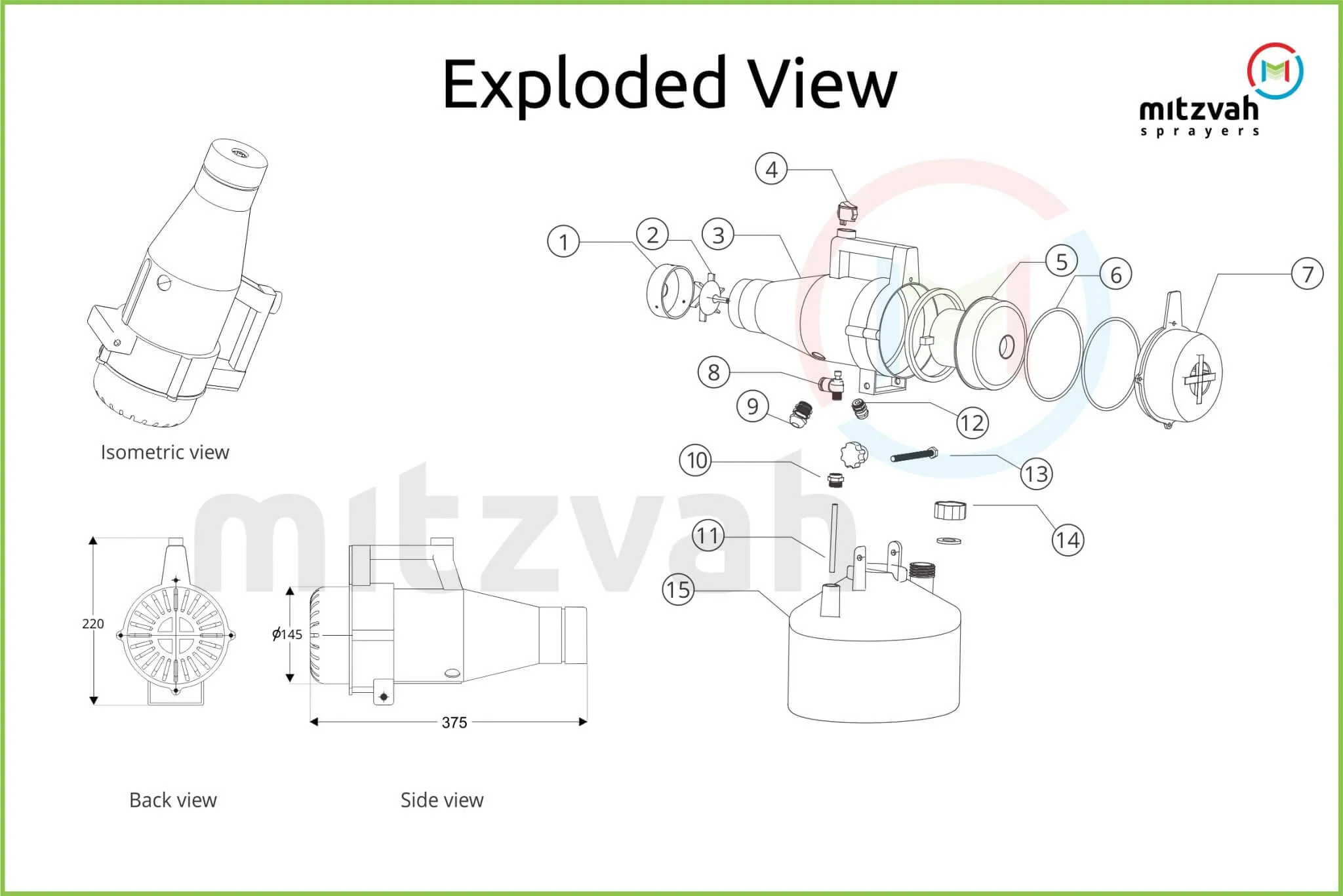 Mitzvah Ultra Low Volume Portable Cold Fogger with 4.5 Litres Tank in 36000 RPM